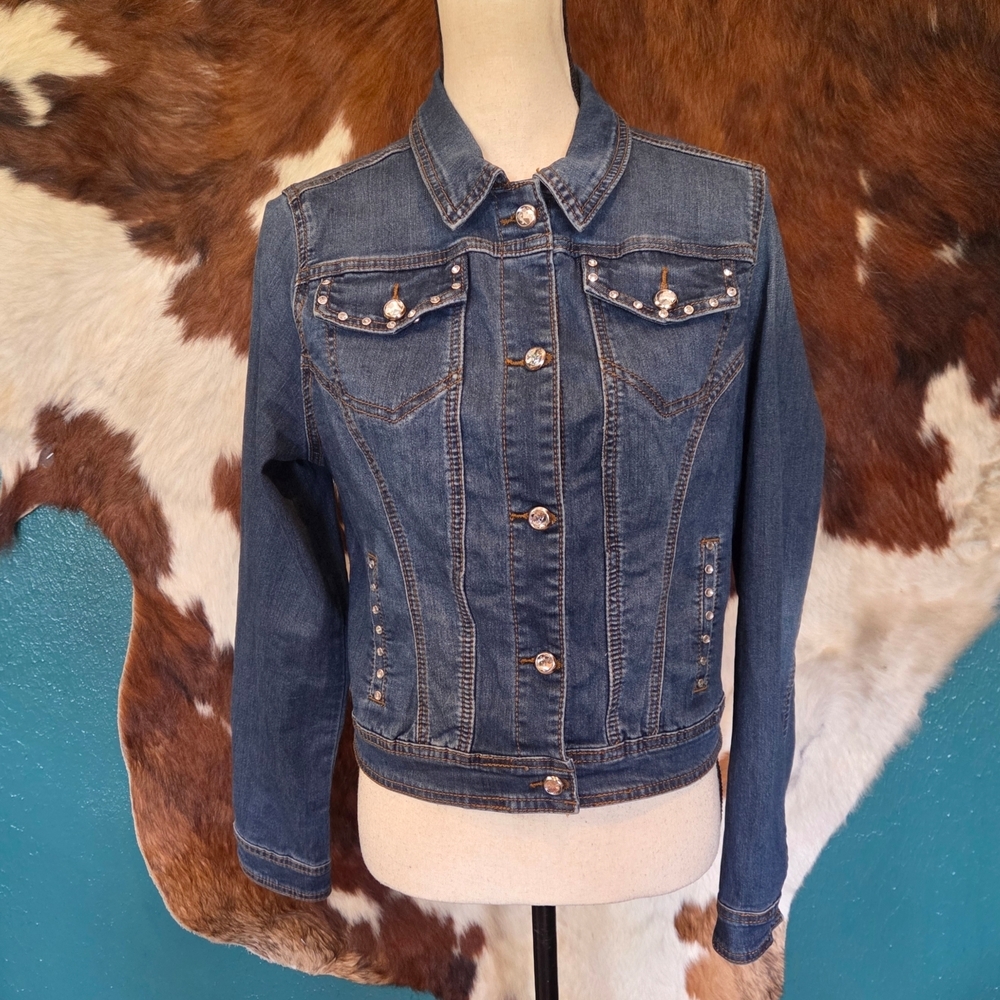 Earl Jeans Blue Denim Jacket with Stud Details